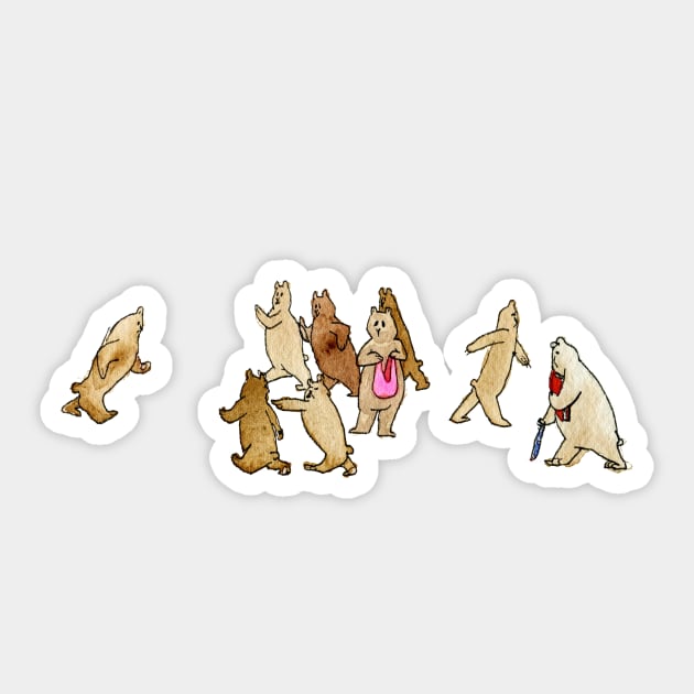 Bear Crowd Sticker by danpaul